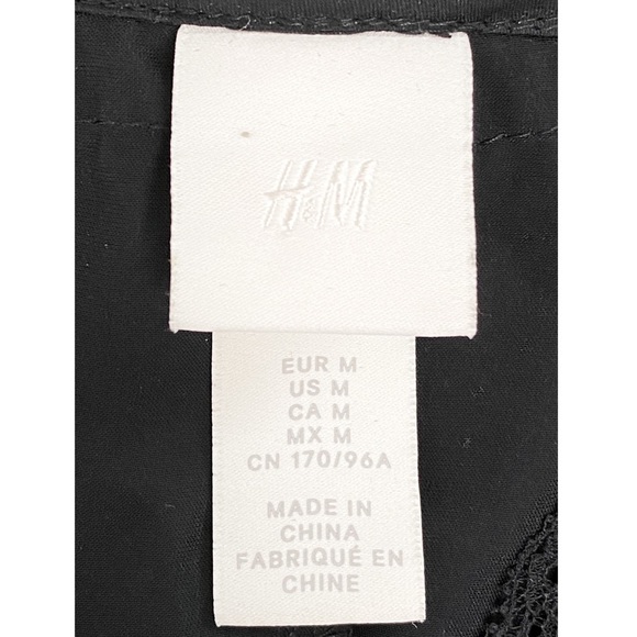 H&M Silky Lace Mini Slip Dress, Black - Size M - Picture 6 of 6